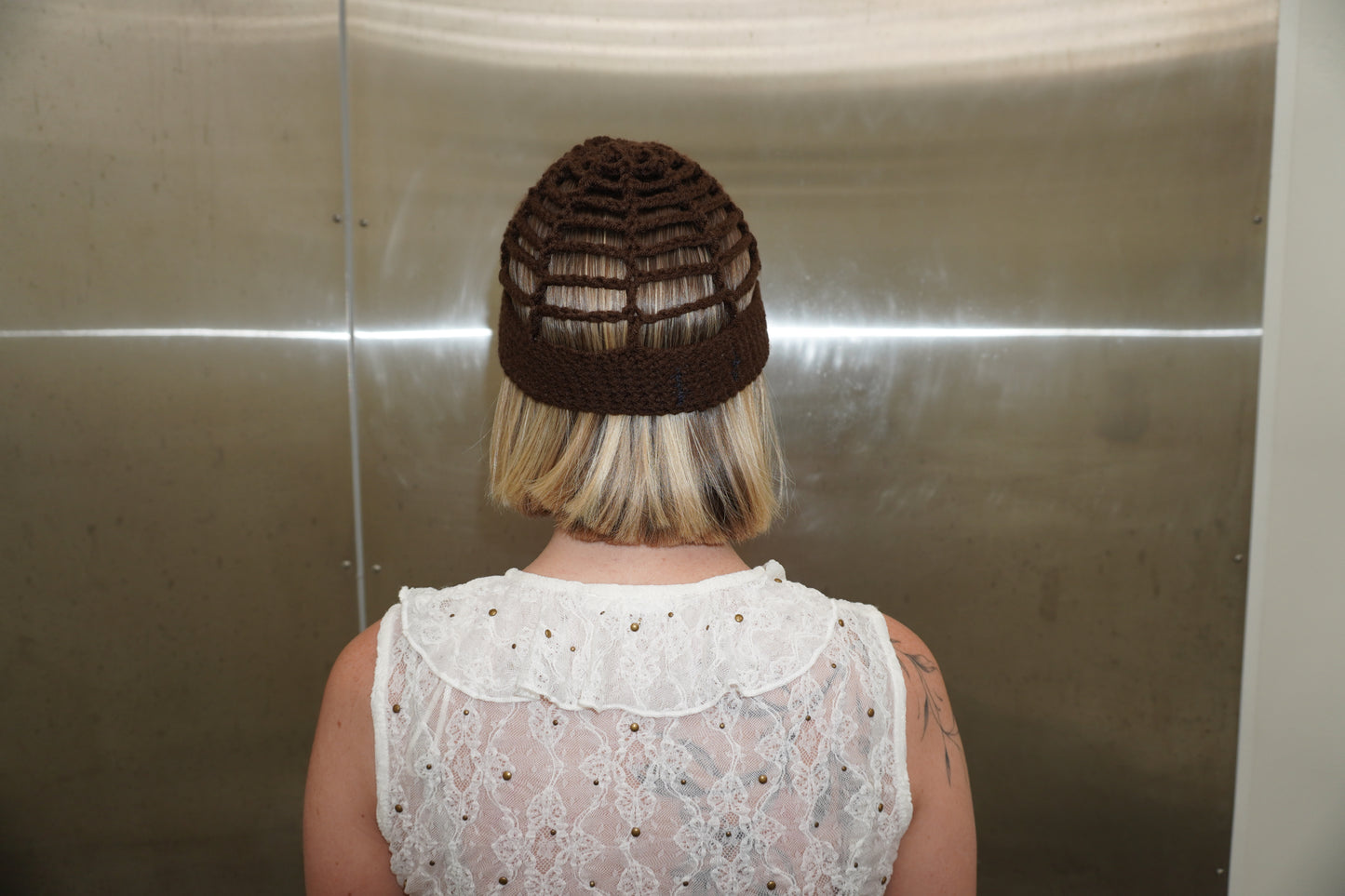 Brown Hoop Skull Cap
