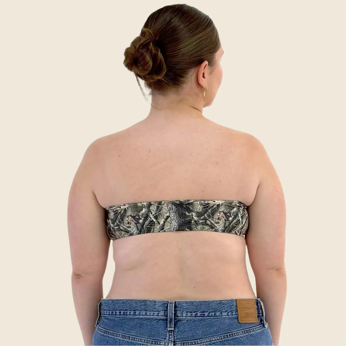 forest camo bandeau bikini, green, y2k, deja, deja swim, swim, swimwear