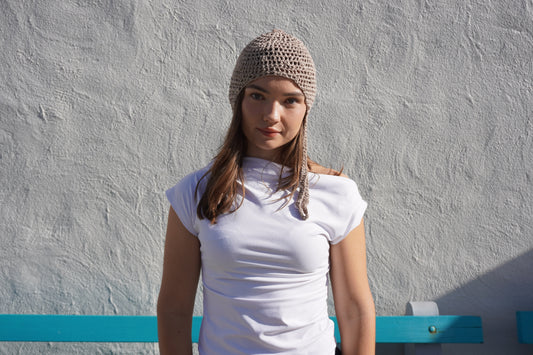 Neutral Crochet Cap