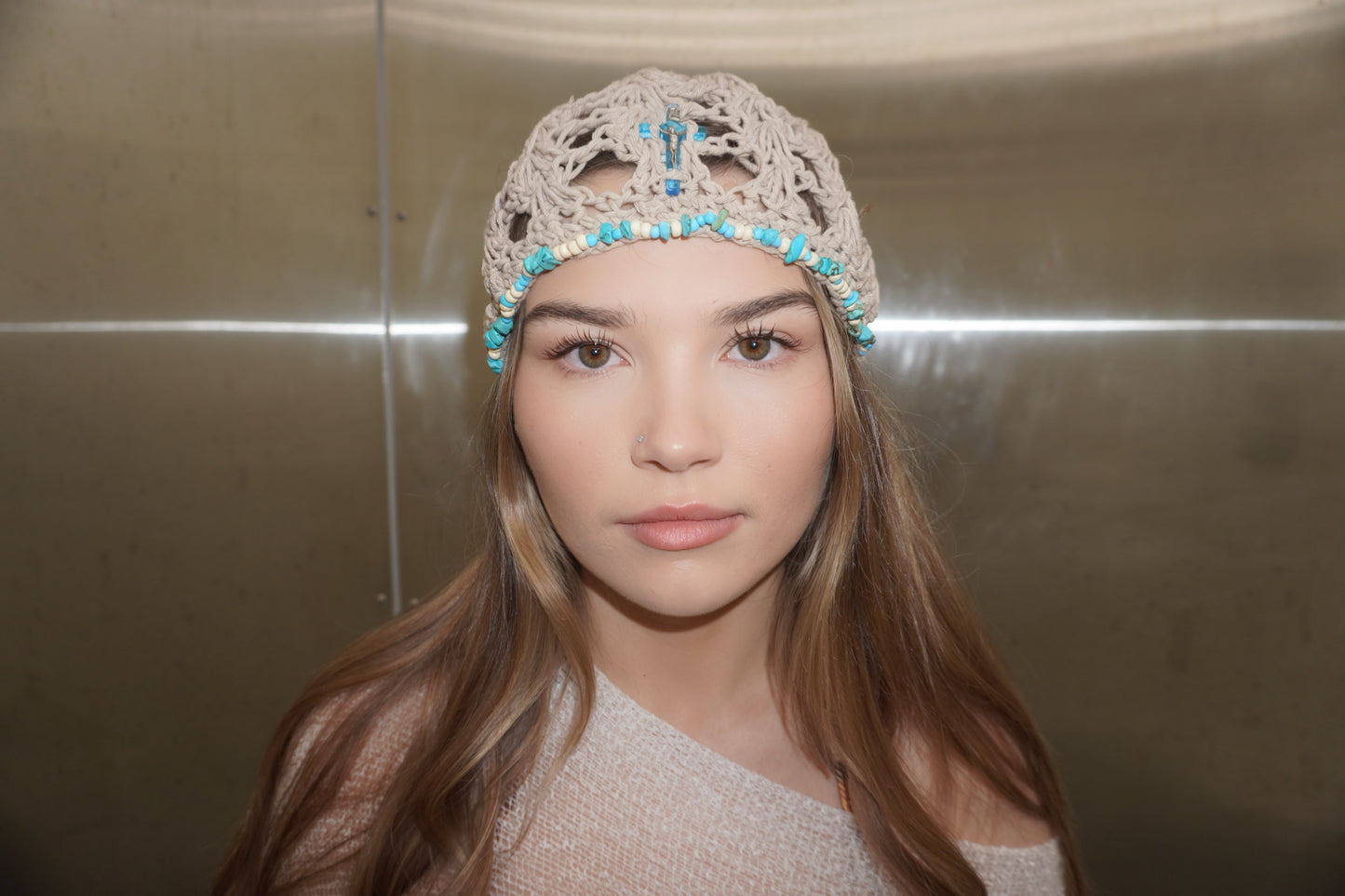 Blue Cross Skull Cap